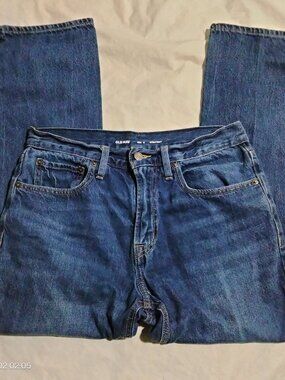 Old Navy Men's Straight Leg Jeans 32x30 (32x28) Medium Wash Cotton Denim Blue